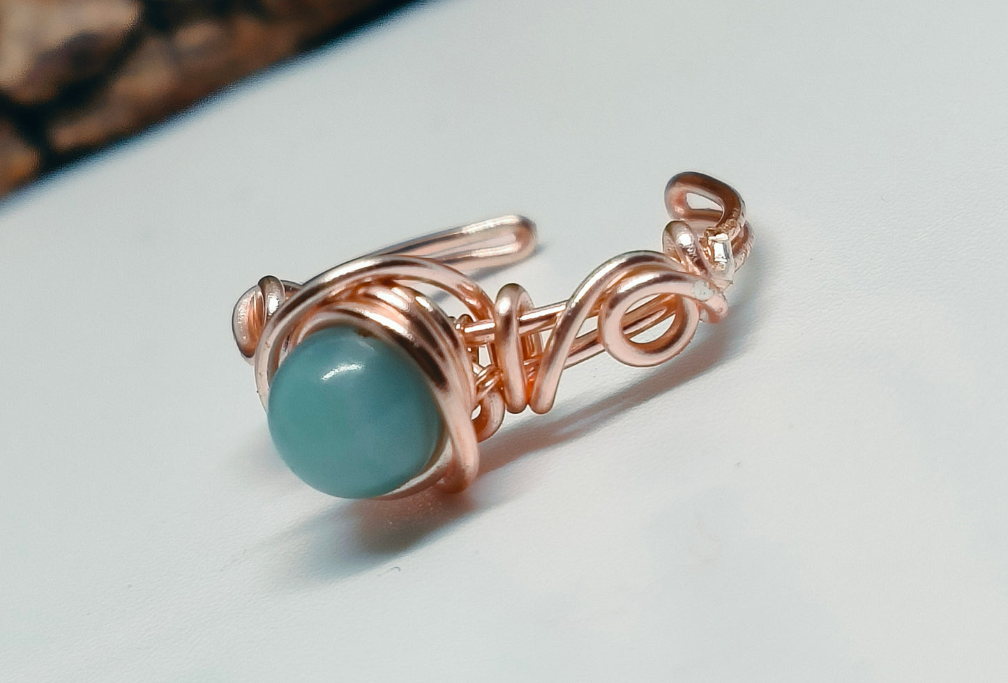Amazonite adjustable ring