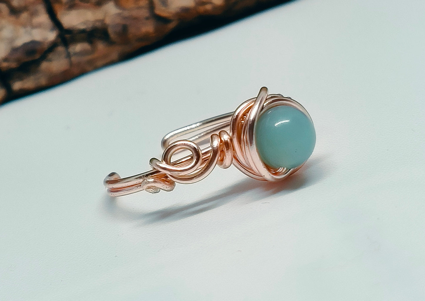 Amazonite adjustable ring