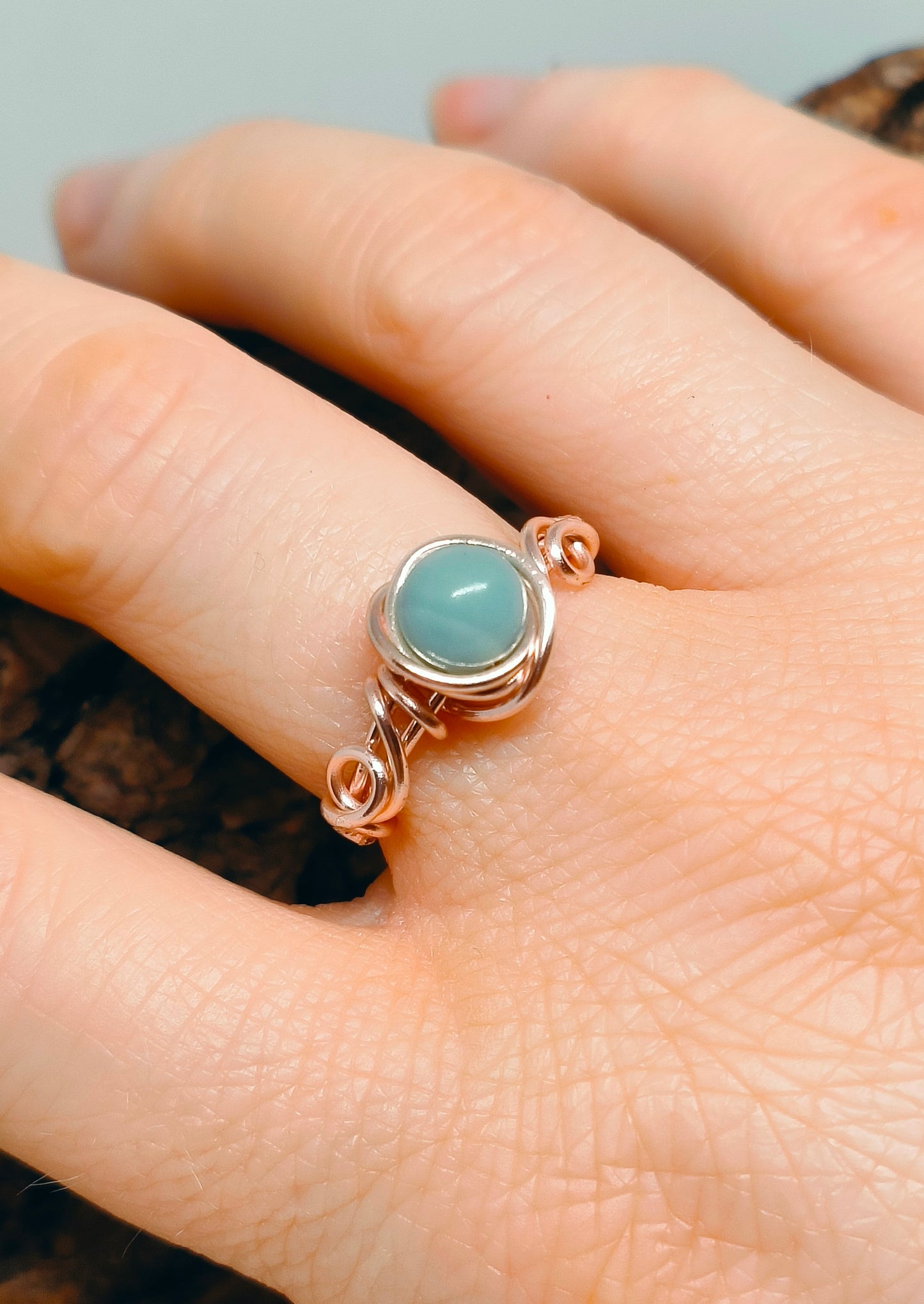 Amazonite adjustable ring