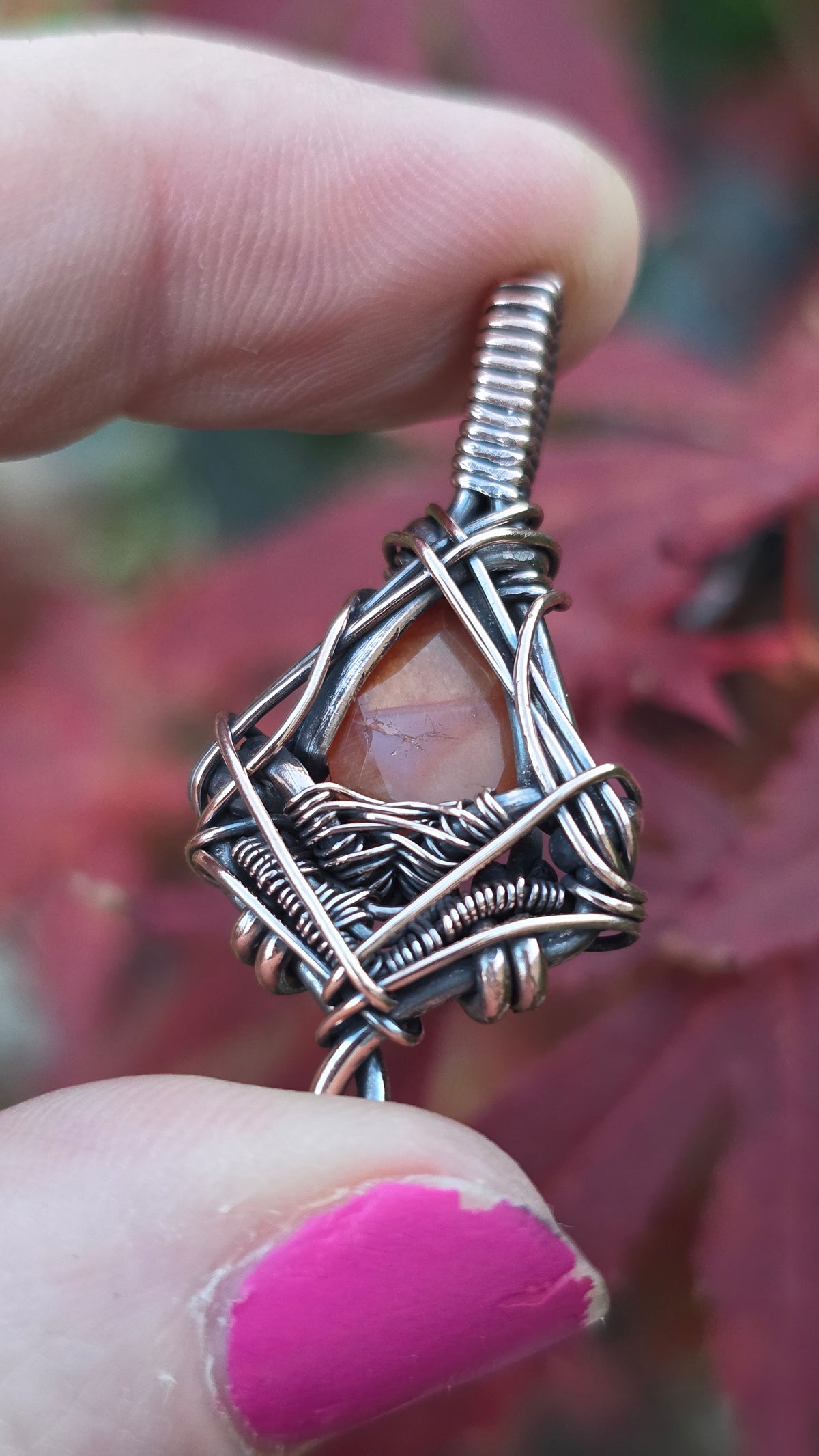 Carnelian Copper Pendant