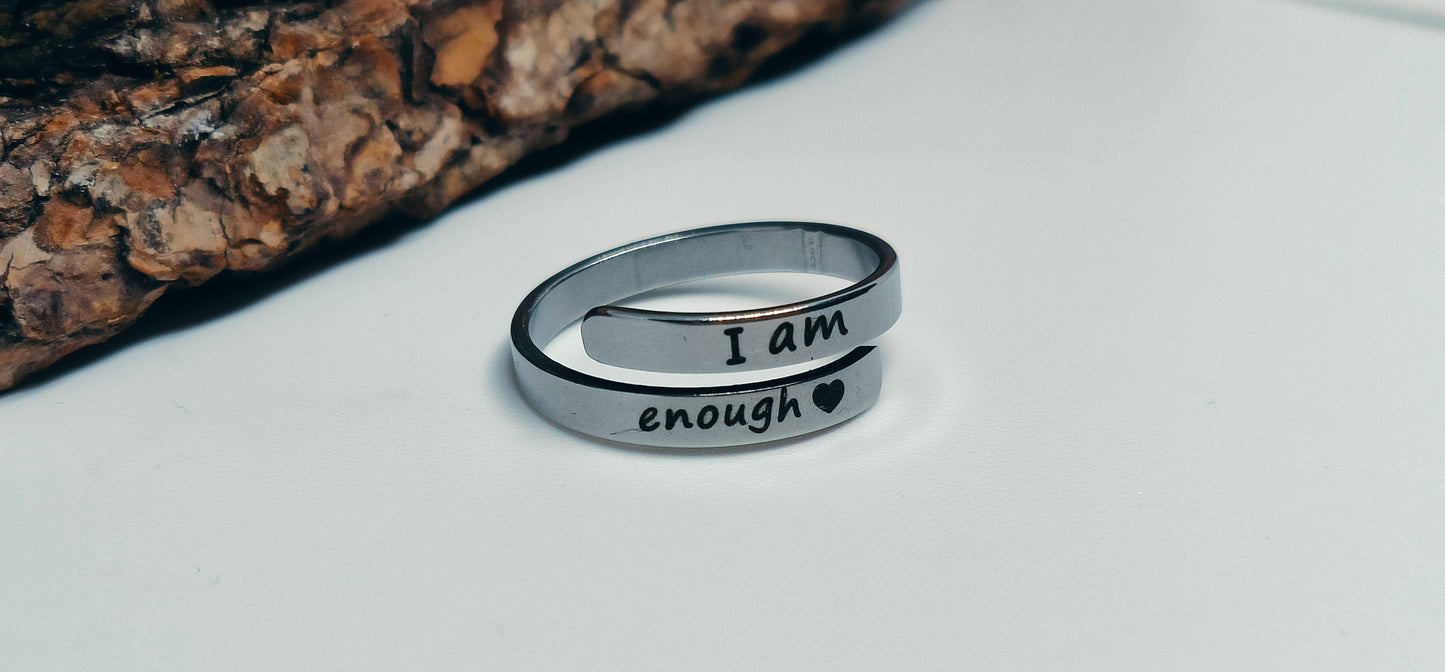 "I Am Enough" Adjustable Ring