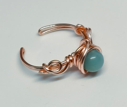 Amazonite adjustable ring