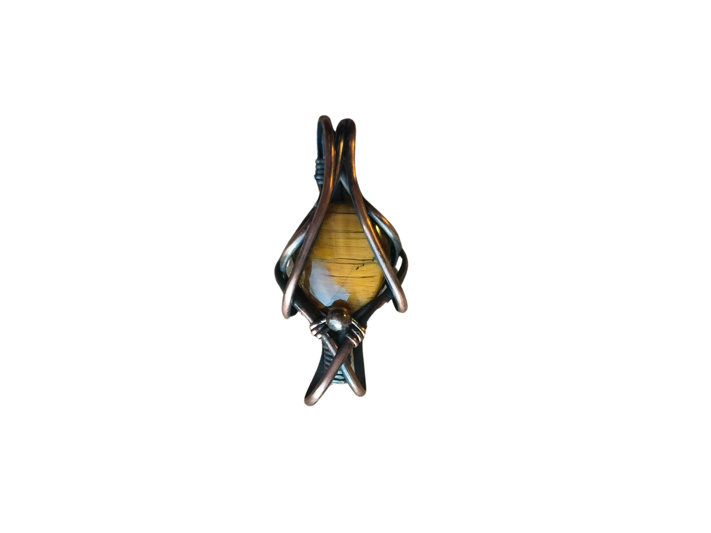 Custom Remake: Tigers eye copper reversible pendant