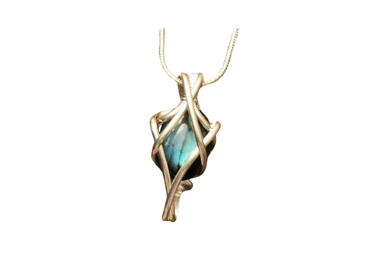 Sterling silver labradorite pendant