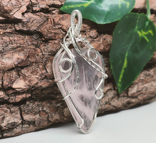 Rose Quartz Sterling Silver Pendant