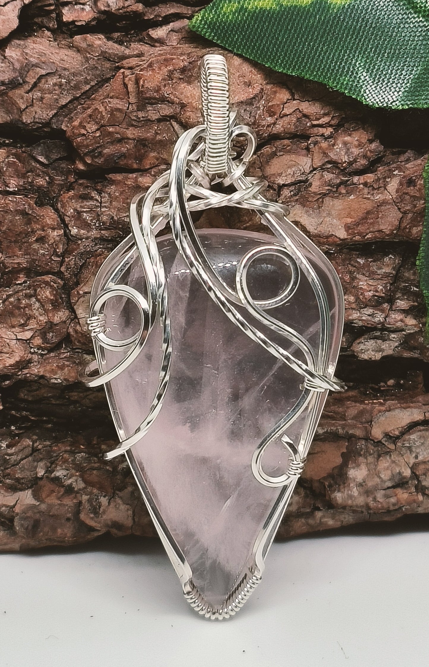 Rose Quartz Sterling Silver Pendant