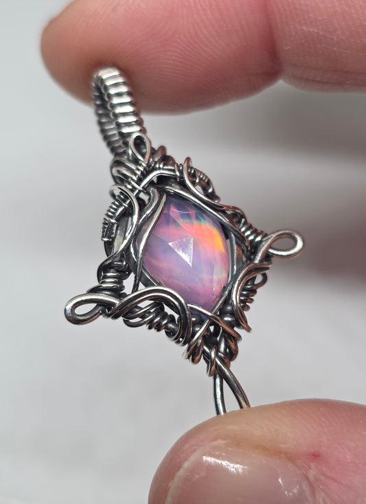Aurora Opal Doublet Whimsical Sterling Silver Pendant