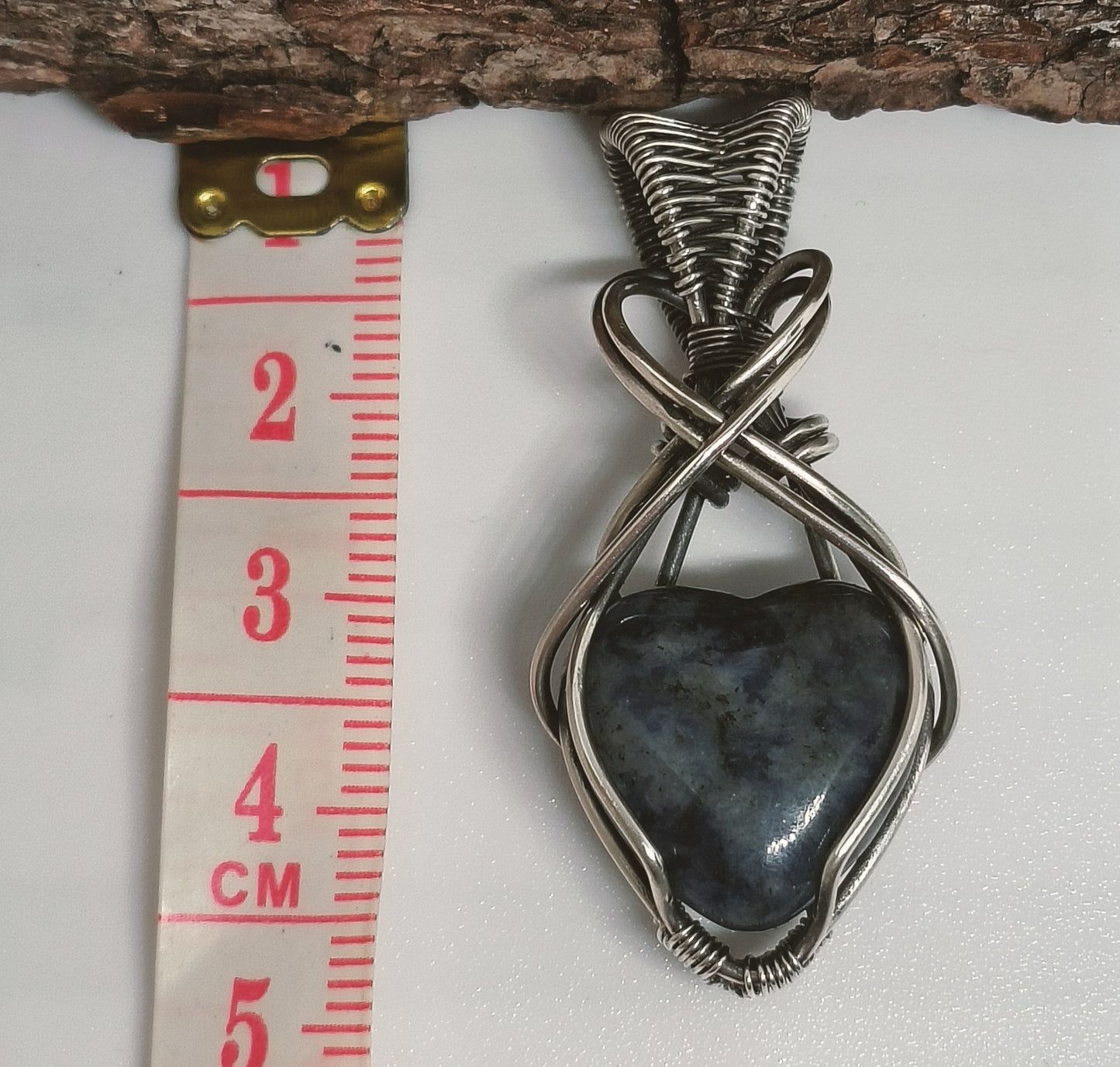 Sodalite Heart Sterling Silver Pendant