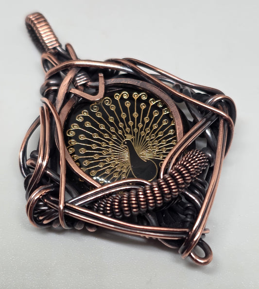 Peacock Spirit Copper Talisman