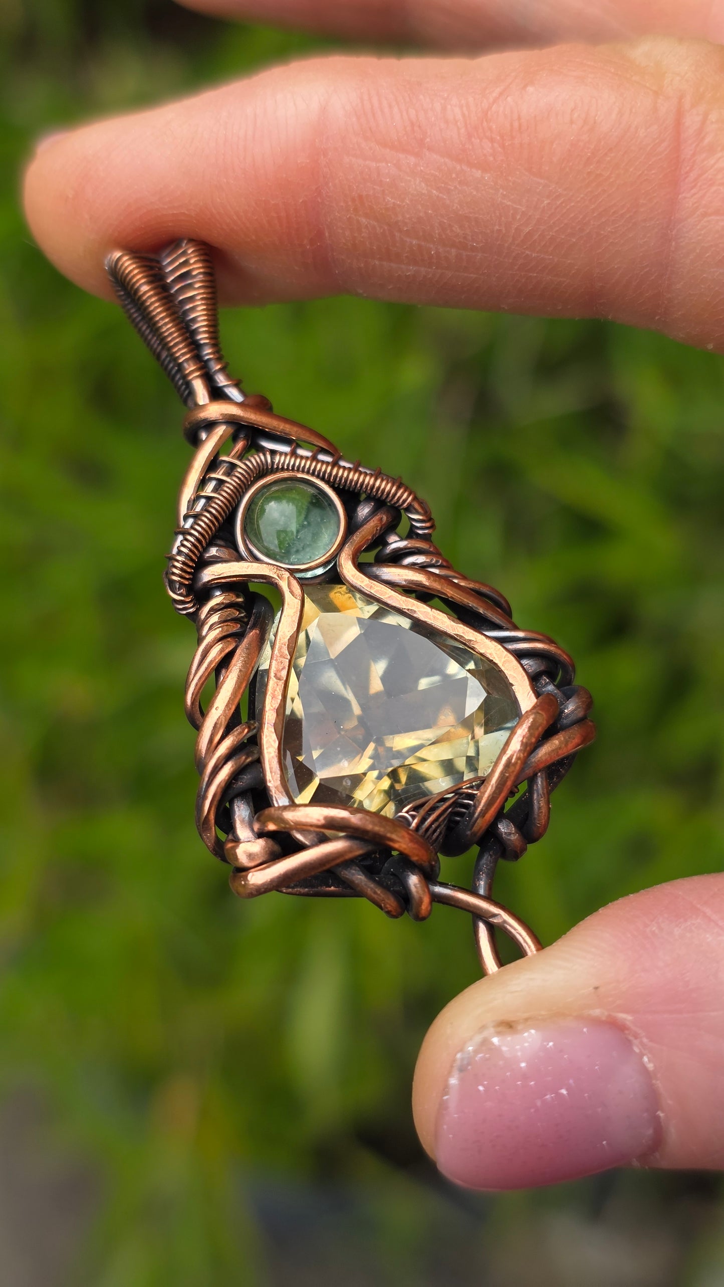 Mystic Quartz and Uranium Goddess Pendant