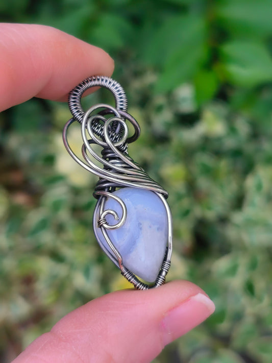 Blue Lace Sterling Silver Pendant