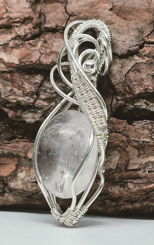 Clear Quartz Sterling Silver Pendant