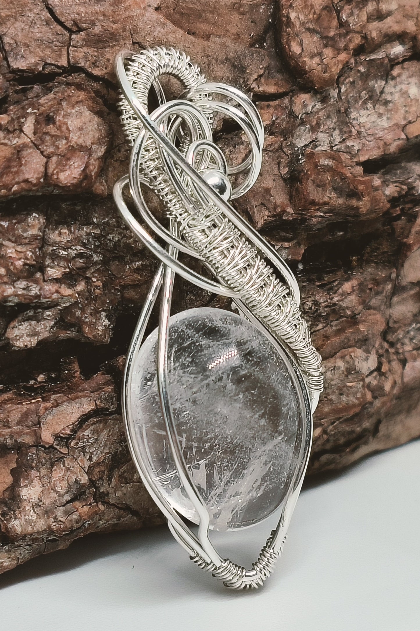 Clear Quartz Sterling Silver Pendant