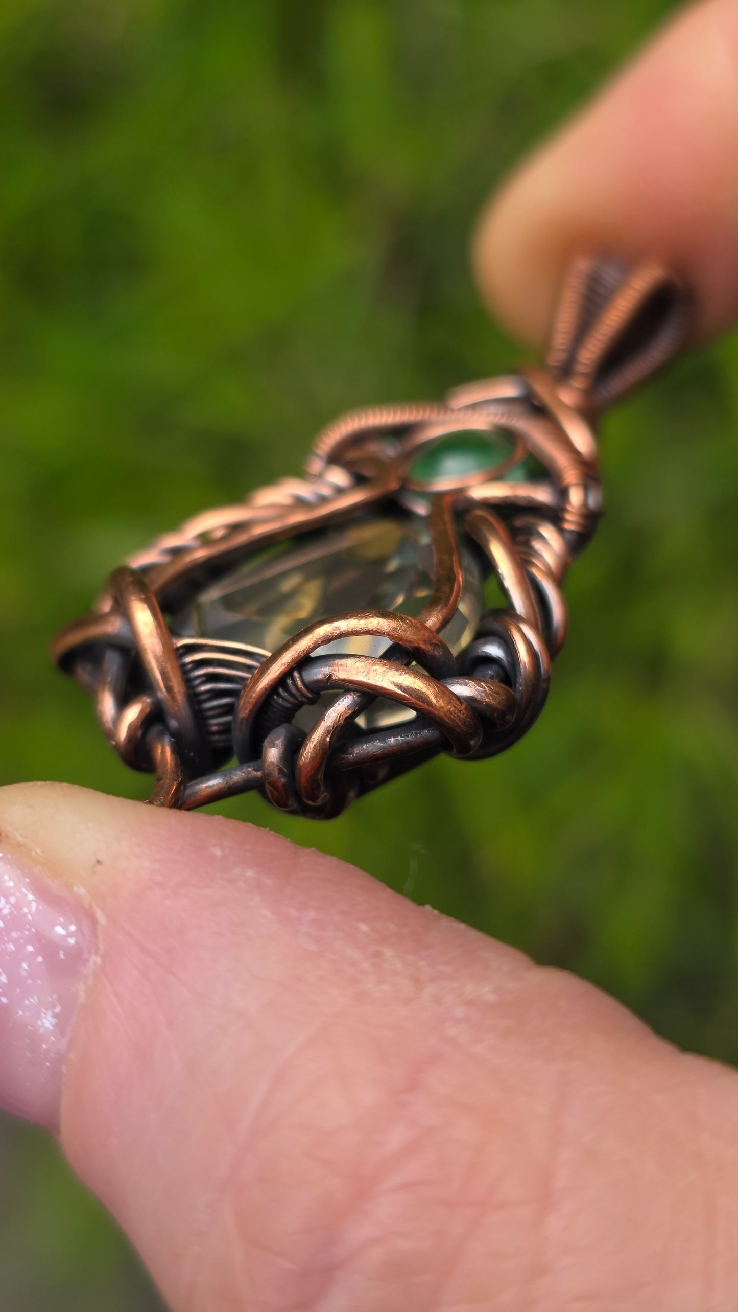 Mystic Quartz and Uranium Goddess Pendant
