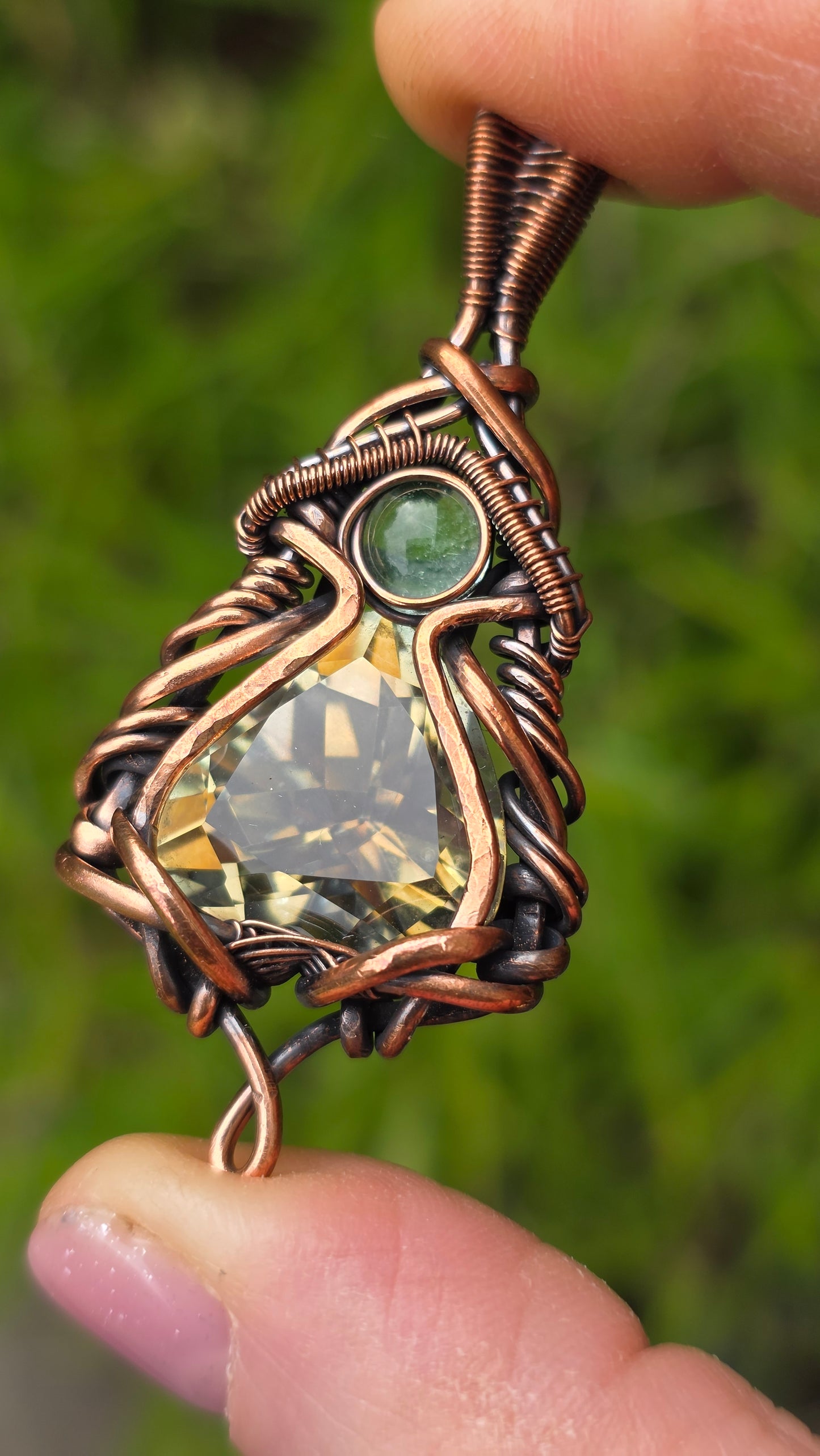 Mystic Quartz and Uranium Goddess Pendant