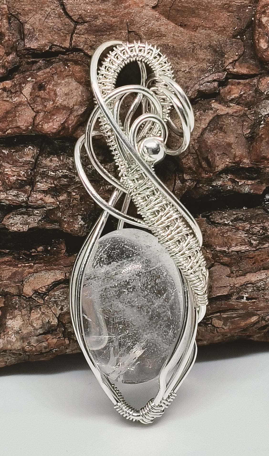 Clear Quartz Sterling Silver Pendant