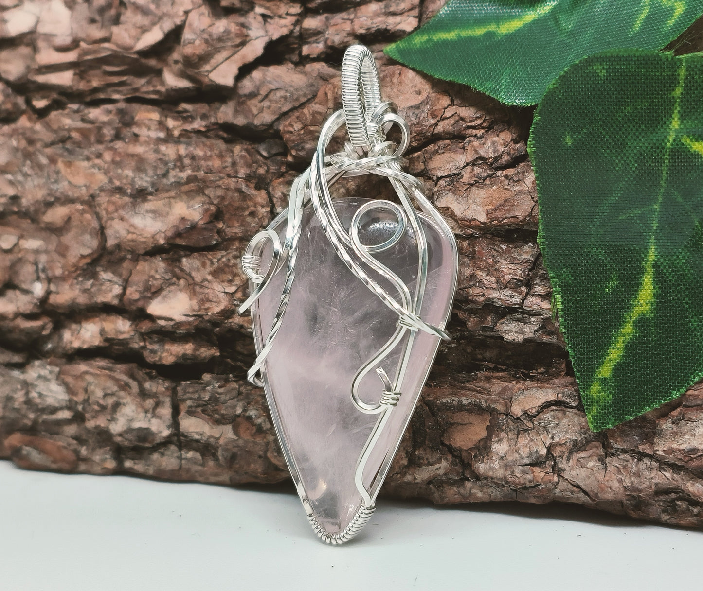 Rose Quartz Sterling Silver Pendant