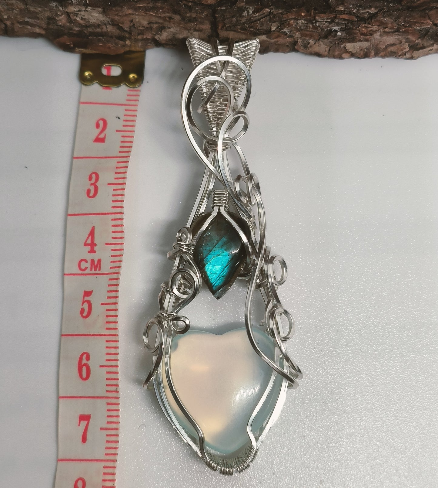 Opalite & Labradorite Sterling Silver Pendant