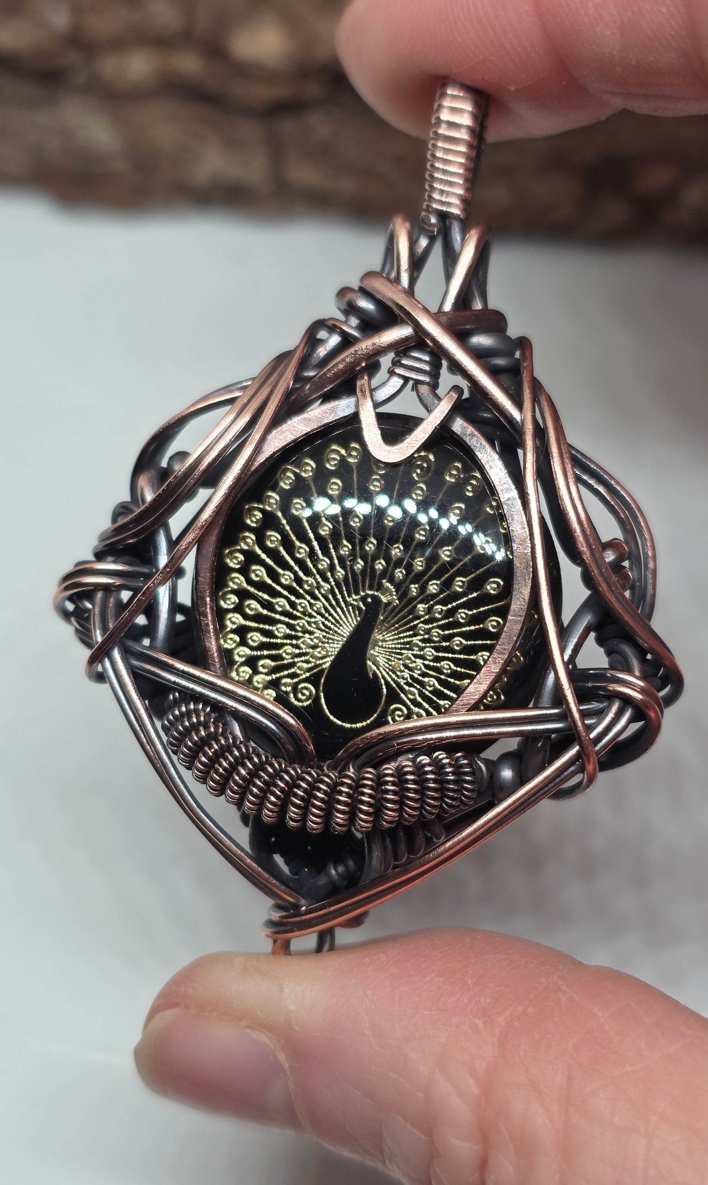 Peacock Spirit Copper Talisman