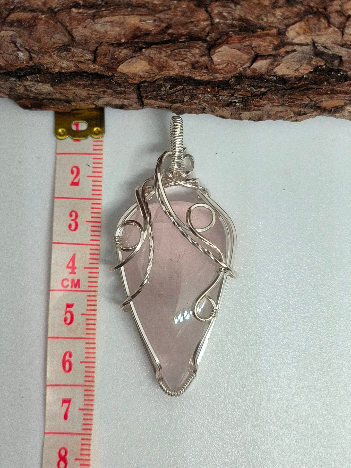 Rose Quartz Sterling Silver Pendant